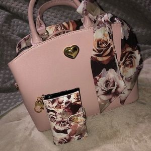 PINK BETSEY JOHNSON PURSE WITH MATCHING WALLET